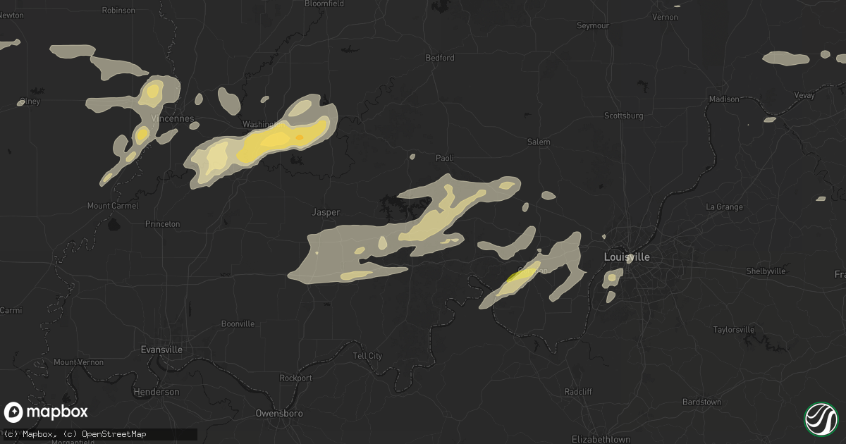 Hail map in Taswell, IN on May 16, 2026