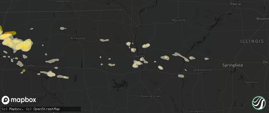 Hail map in Taylor, MO on May 16, 2026