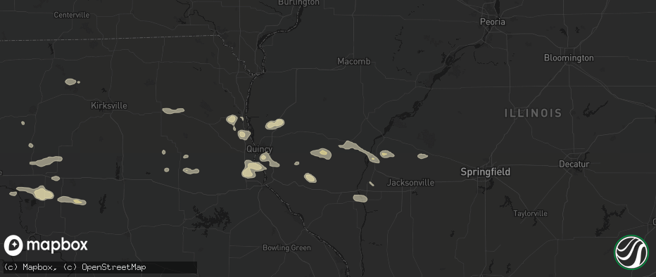 Hail map in Timewell, IL on May 16, 2026