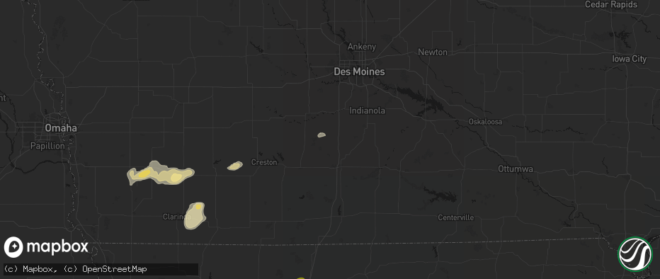 Hail map in Truro, IA on May 16, 2026