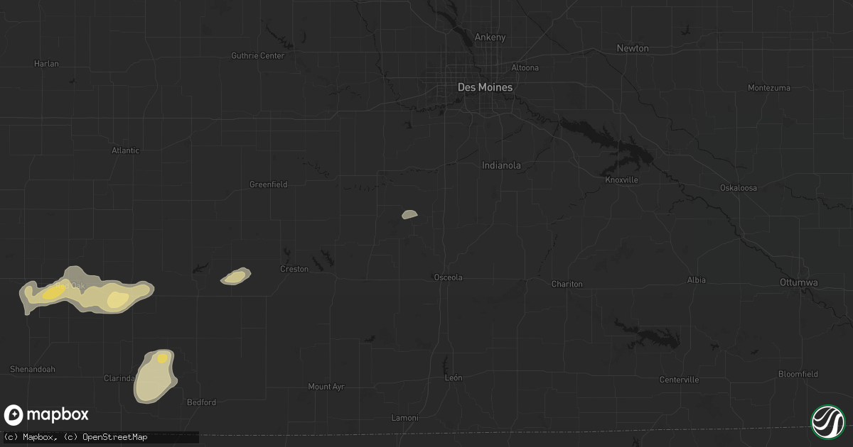 Hail map in Truro, IA on May 16, 2026