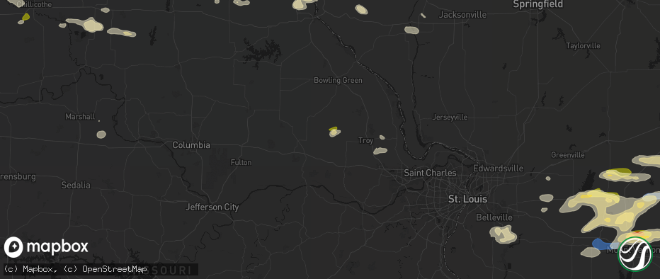 Hail map in Truxton, MO on May 16, 2026