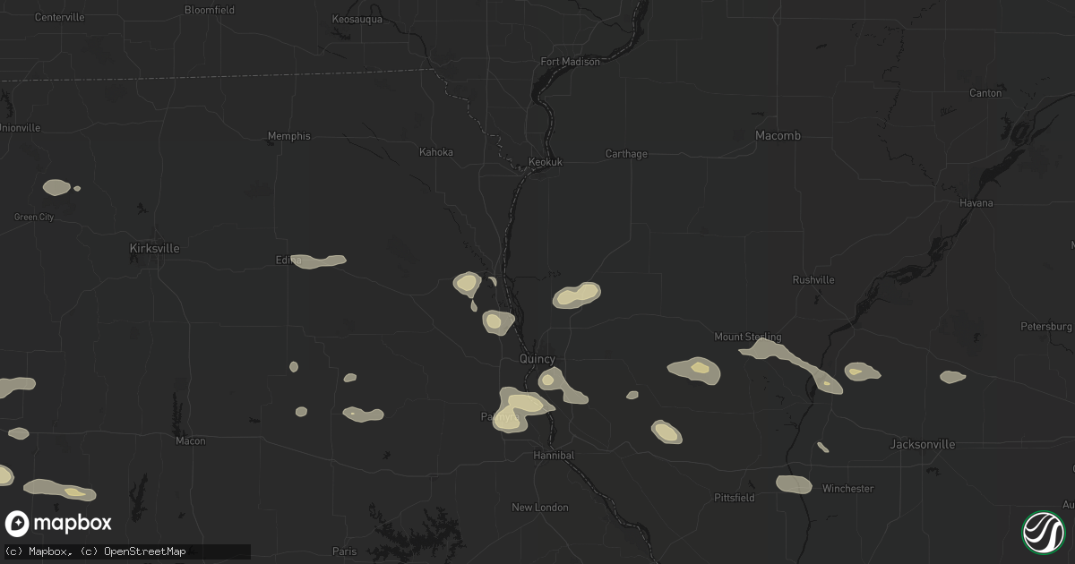 Hail map in Ursa, IL on May 16, 2026