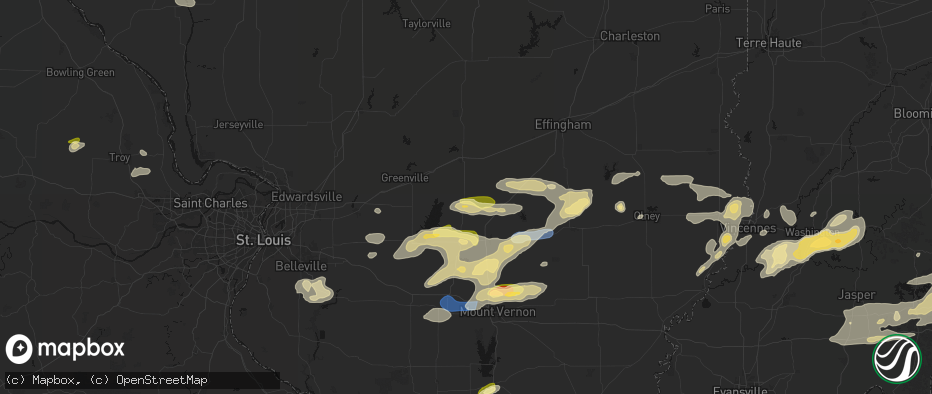 Hail map in Vernon, IL on May 16, 2026