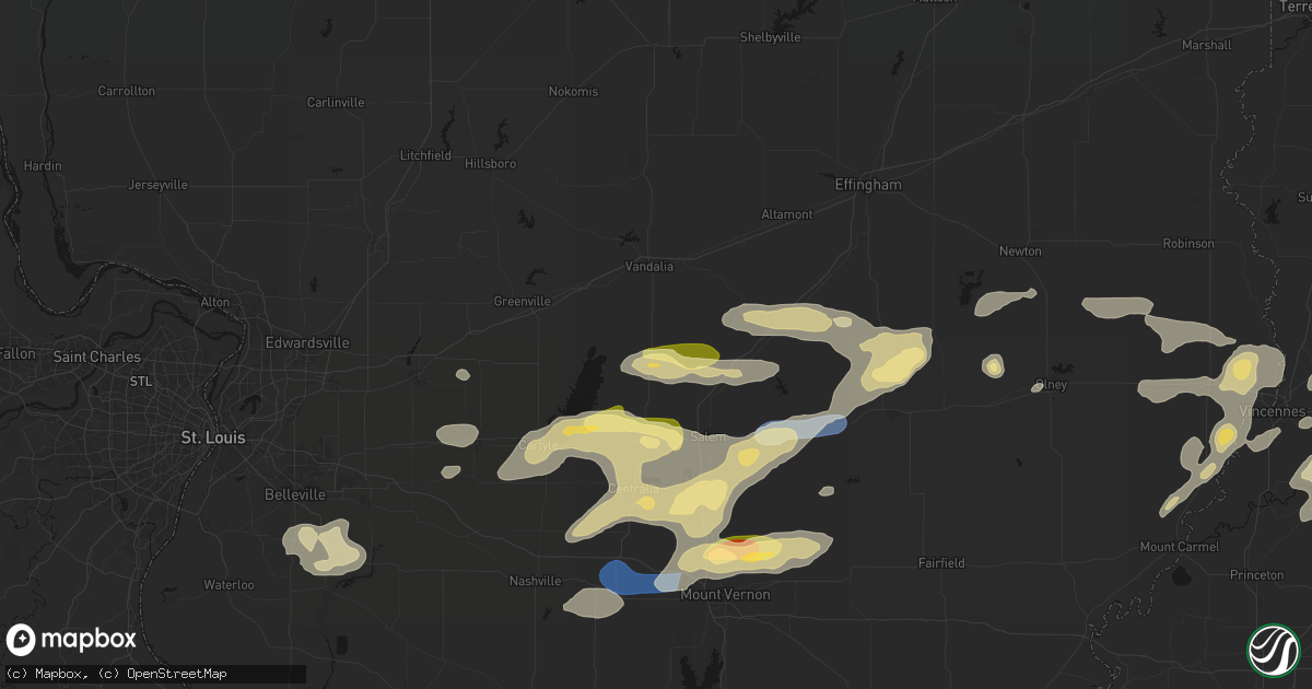 Hail map in Vernon, IL on May 16, 2026