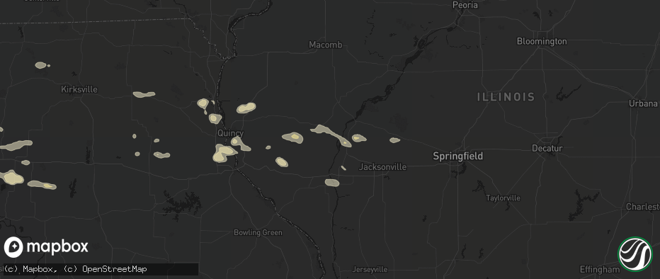 Hail map in Versailles, IL on May 16, 2026
