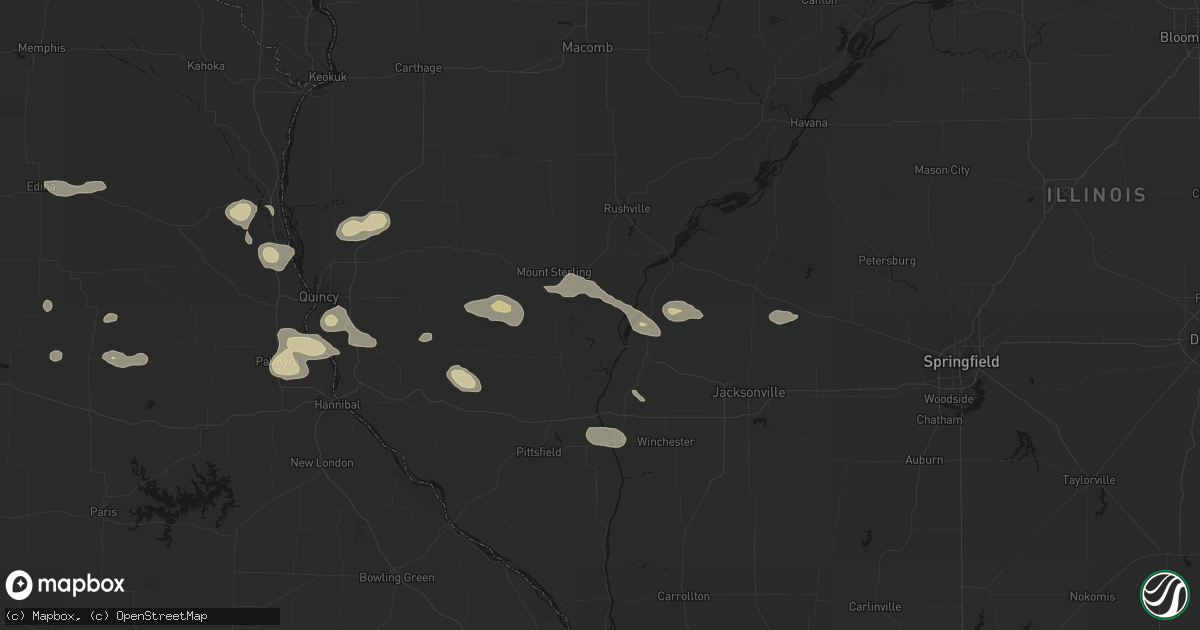 Hail map in Versailles, IL on May 16, 2026