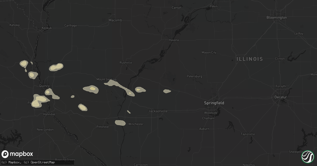 Hail map in Virginia, IL on May 16, 2026