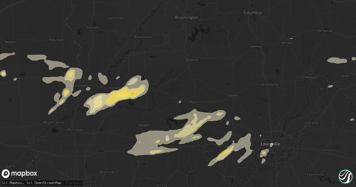 Hail map in West Baden Springs, IN on May 16, 2026