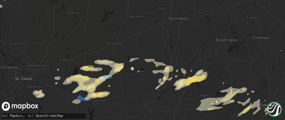 Hail map in West Liberty, IL on May 16, 2026