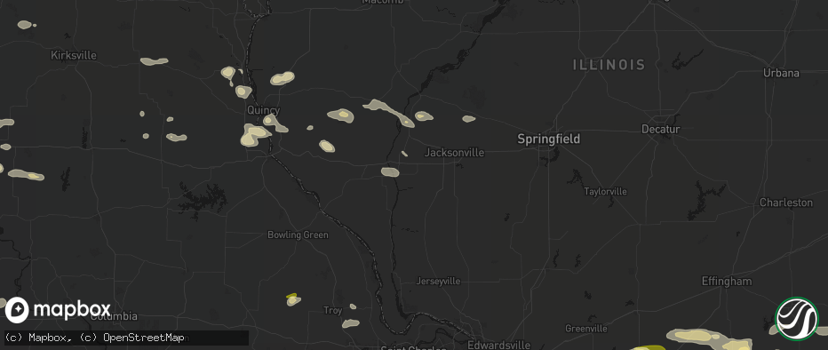 Hail map in Winchester, IL on May 16, 2026