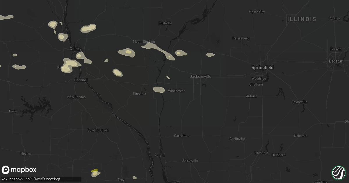 Hail map in Winchester, IL on May 16, 2026