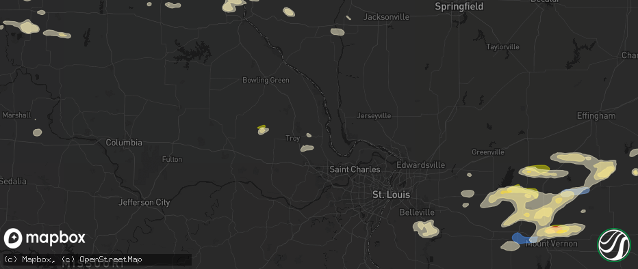 Hail map in Winfield, MO on May 16, 2026