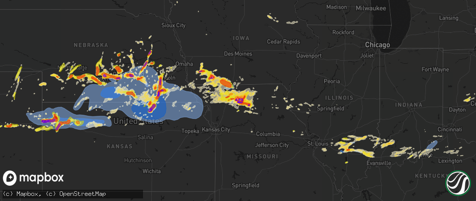 Hail map on May 16, 2026