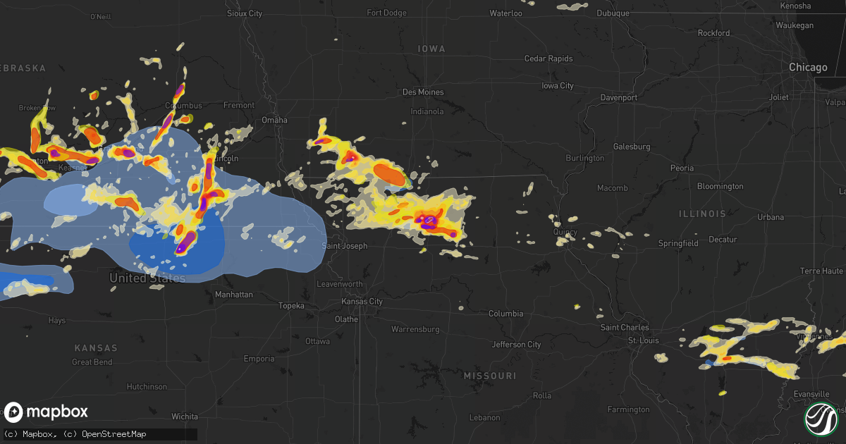 Hail map on May 16, 2026