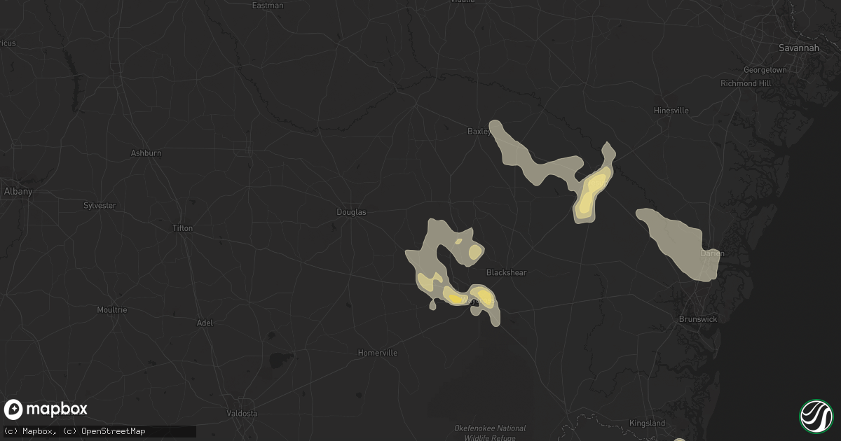 Hail map in Jesup, GA on May 17, 2012