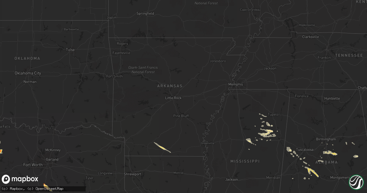 Hail map in Arkansas on May 17, 2013
