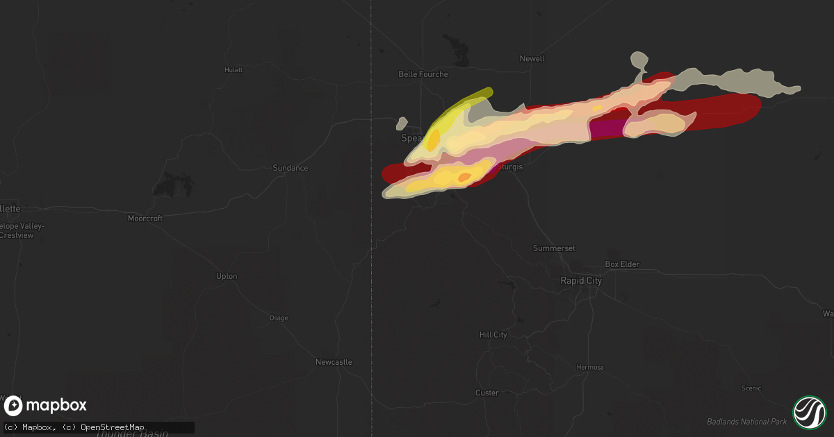 Hail map in Lead, SD on May 17, 2013