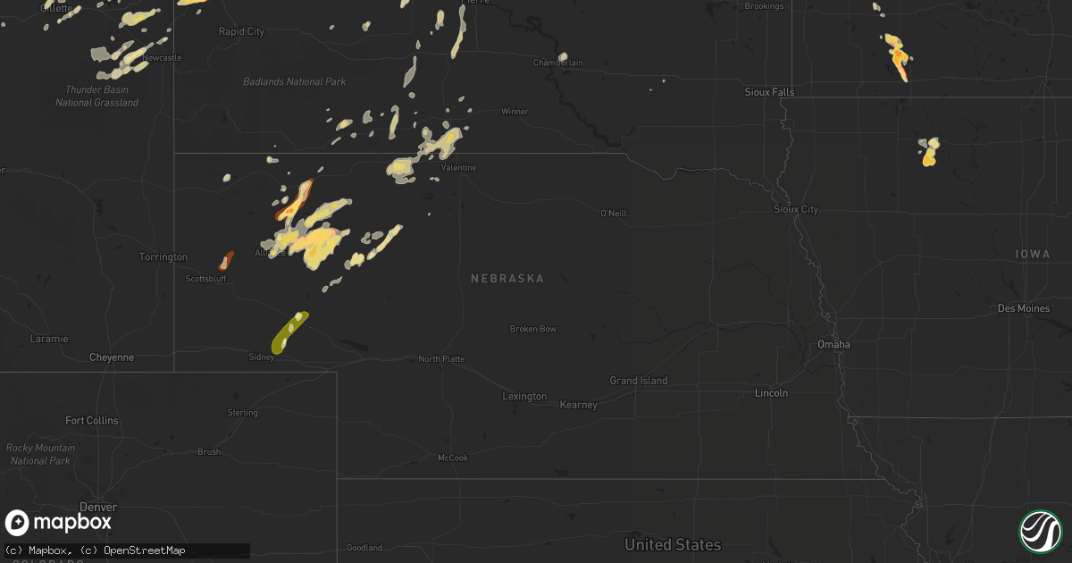 Hail map in Nebraska on May 17, 2013