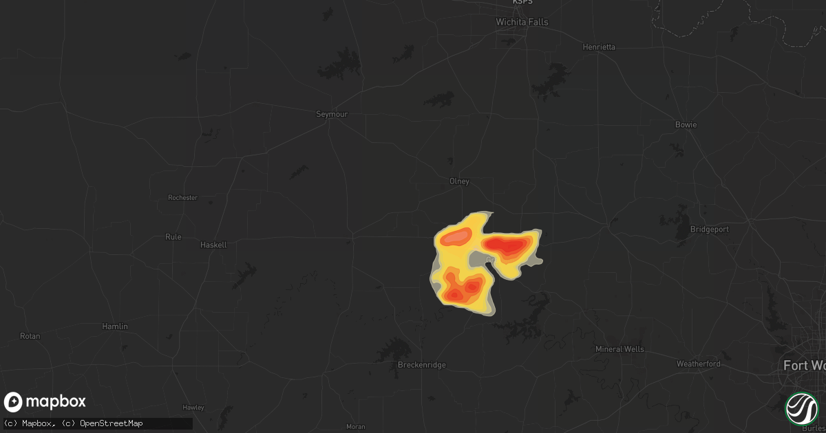 Hail map in Newcastle, TX on May 17, 2013