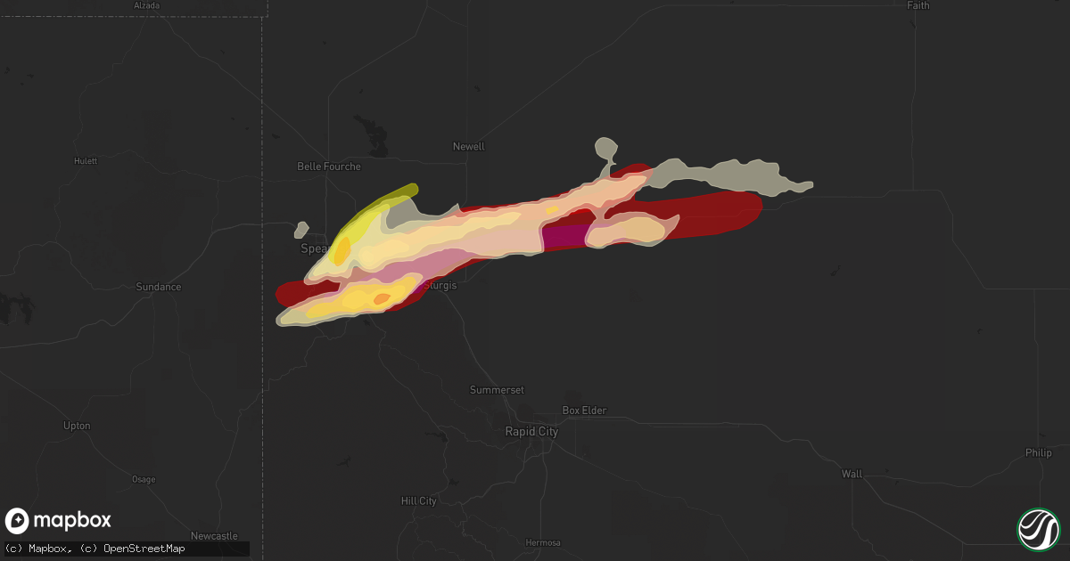 Hail map in Sturgis, SD on May 17, 2013