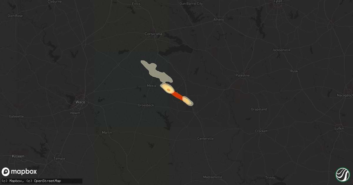 Hail map in Teague, TX on May 17, 2013