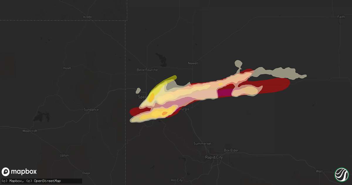 Hail map in Whitewood, SD on May 17, 2013