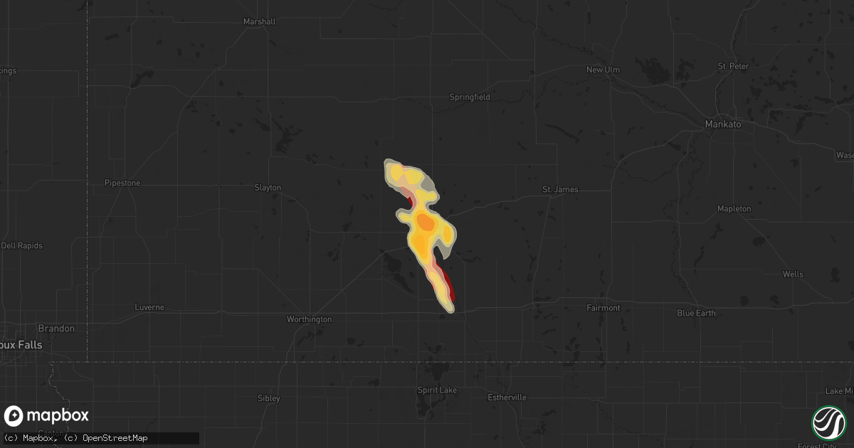 Hail map in Windom, MN on May 17, 2013