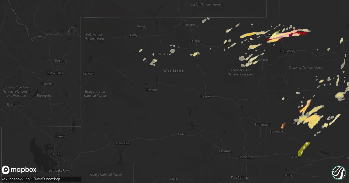 Hail map in Wyoming on May 17, 2013