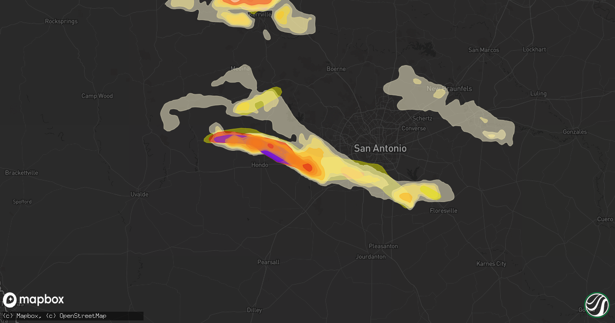 Hail map in Castroville, TX on May 17, 2016