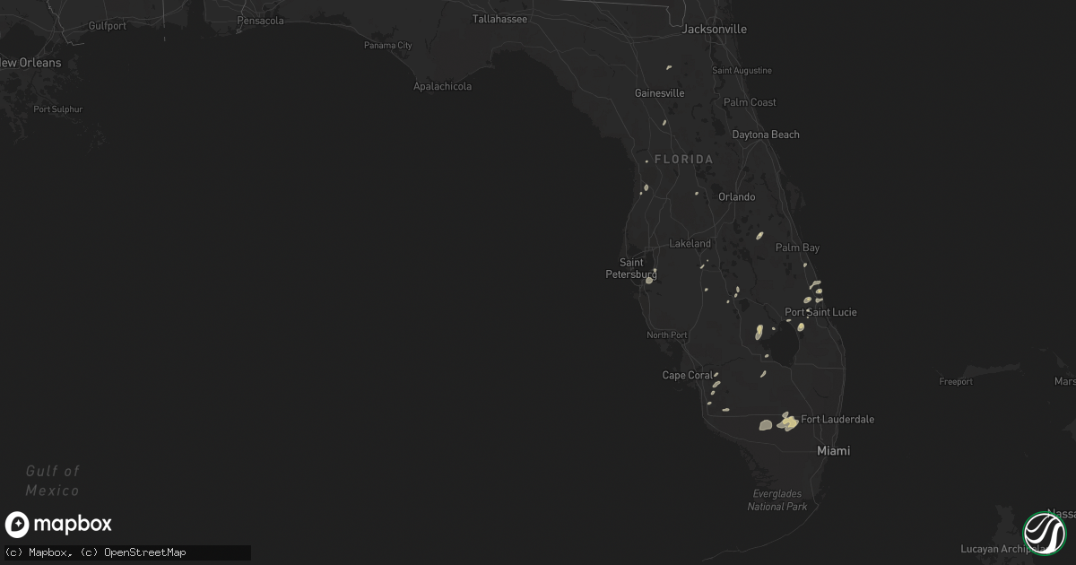 Hail map in Florida on May 17, 2016