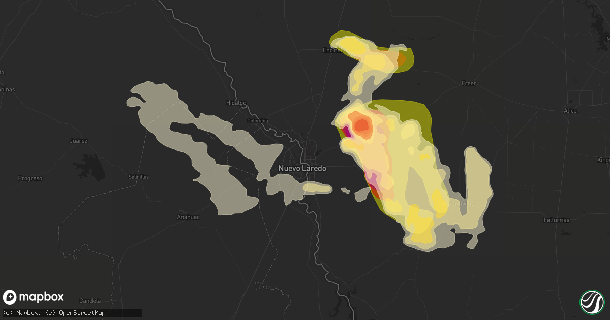Hail map in Laredo, TX on May 17, 2016