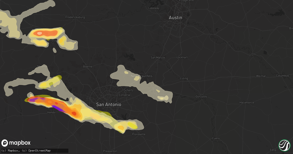 Hail map in New Braunfels, TX on May 17, 2016