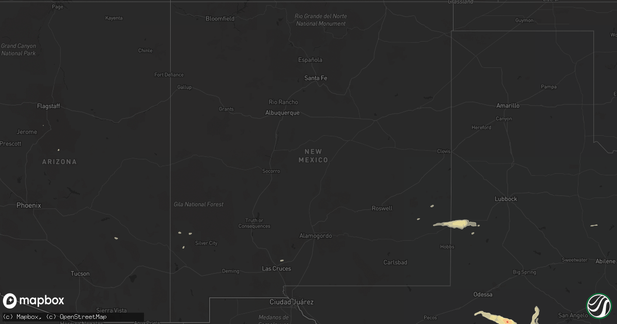 Hail map in New Mexico on May 17, 2016