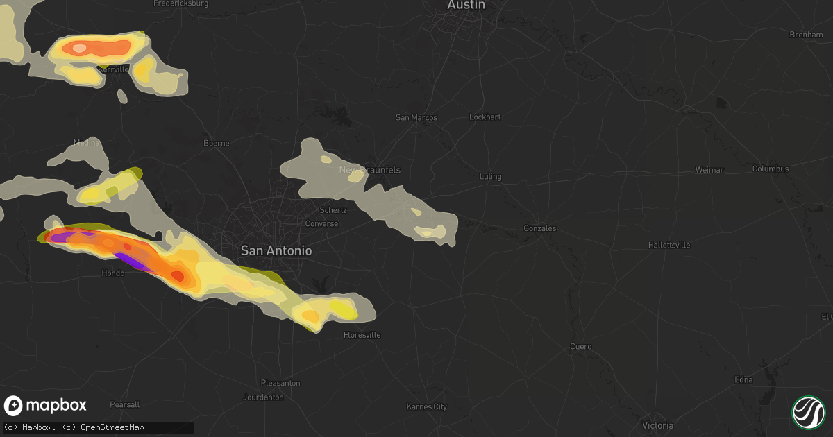 Hail map in Seguin, TX on May 17, 2016