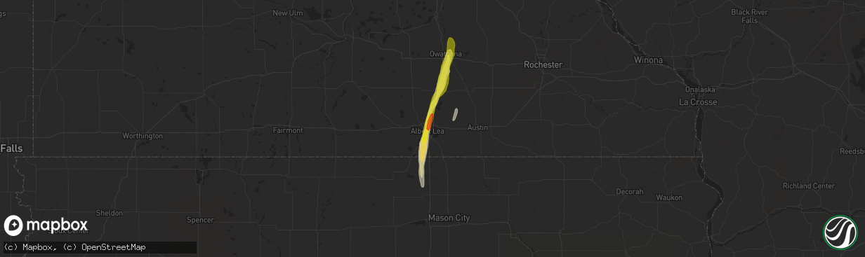 Hail map in Albert Lea, MN on May 17, 2017