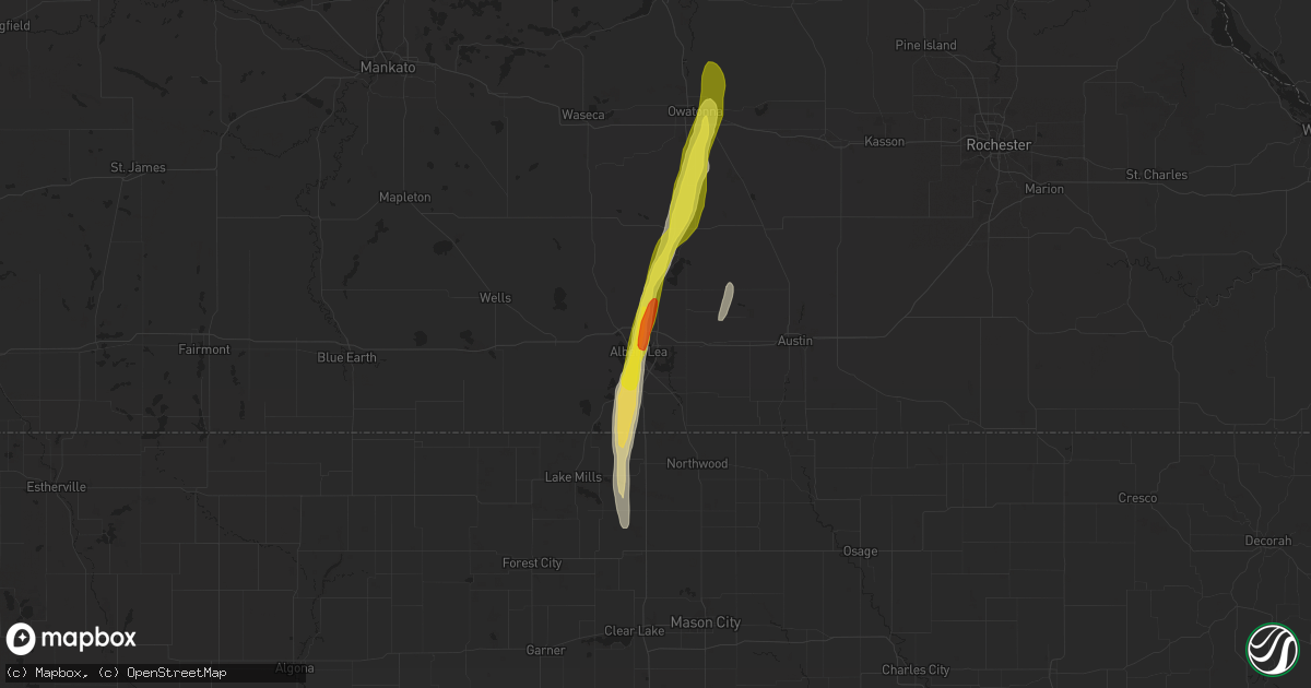 Hail map in Albert Lea, MN on May 17, 2017