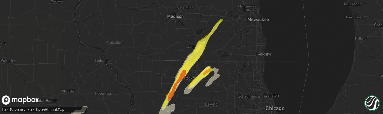 Hail map in Beloit, WI on May 17, 2017