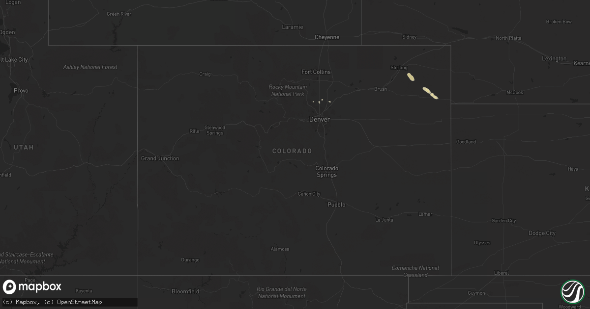 Hail map in Colorado on May 17, 2017