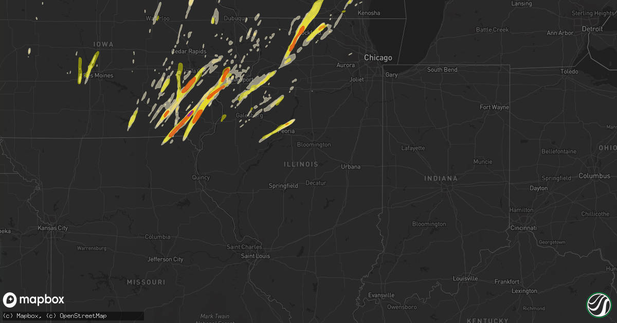 Hail map in Illinois on May 17, 2017