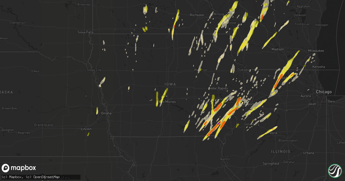 Hail map in Iowa on May 17, 2017