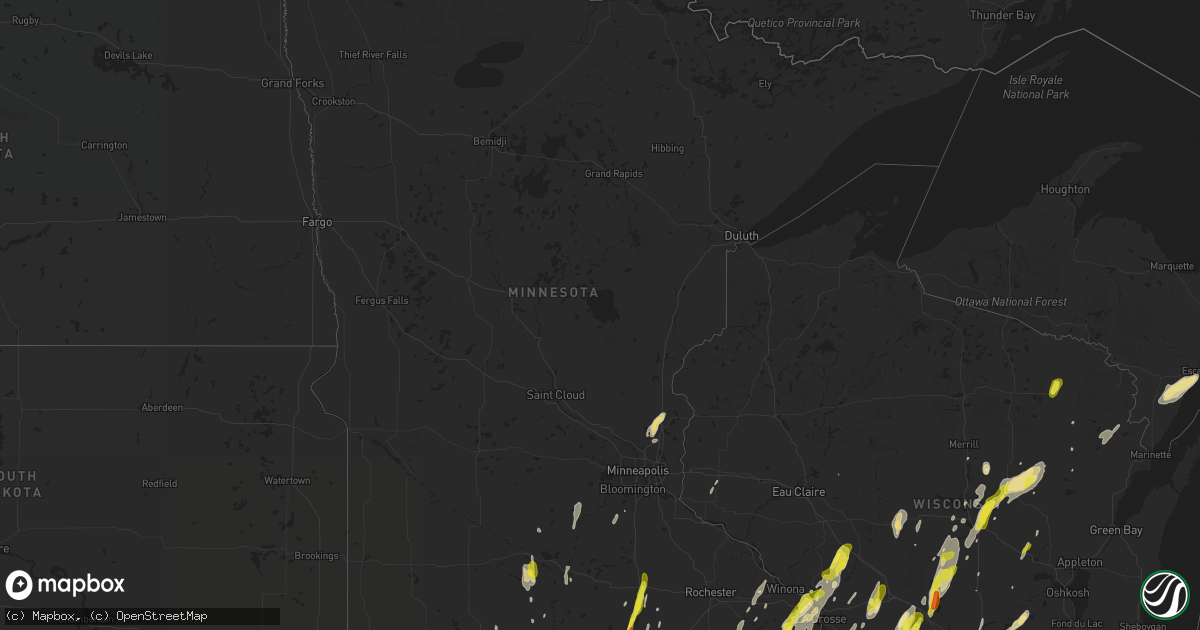 Hail map in Minnesota on May 17, 2017