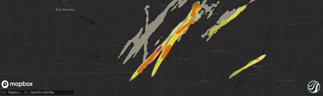 Hail map in Mount Pleasant, IA on May 17, 2017