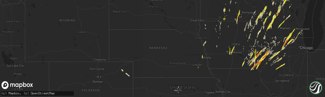 Hail map in Nebraska on May 17, 2017