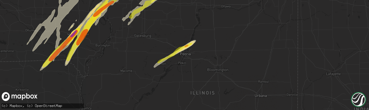 Hail map in Peoria, IL on May 17, 2017