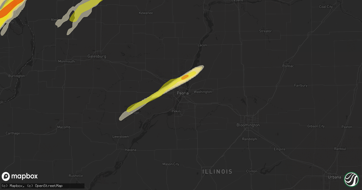 Hail map in Peoria, IL on May 17, 2017