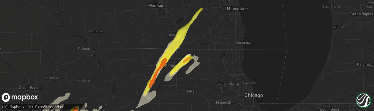 Hail map in Poplar Grove, IL on May 17, 2017