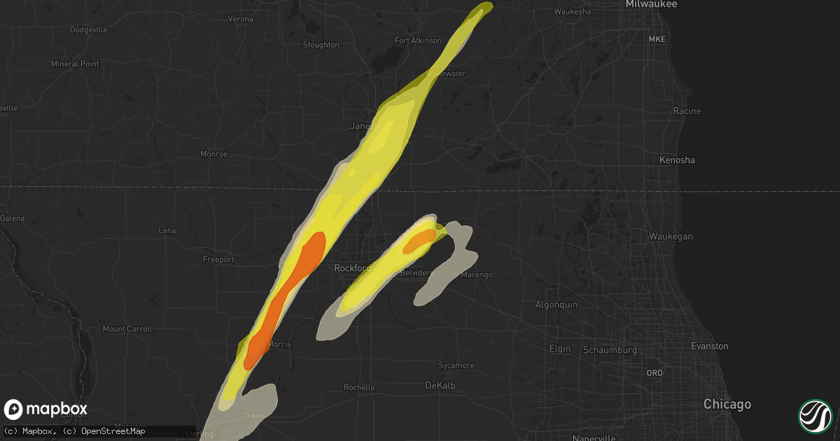 Hail map in Poplar Grove, IL on May 17, 2017