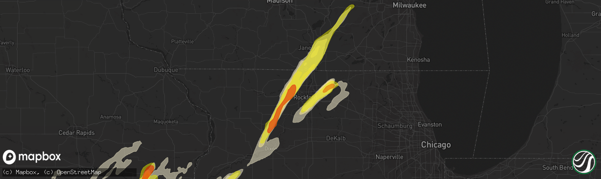 Hail map in Rockford, IL on May 17, 2017