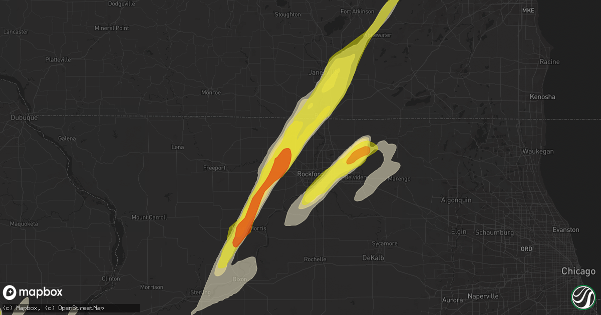 Hail map in Rockford, IL on May 17, 2017